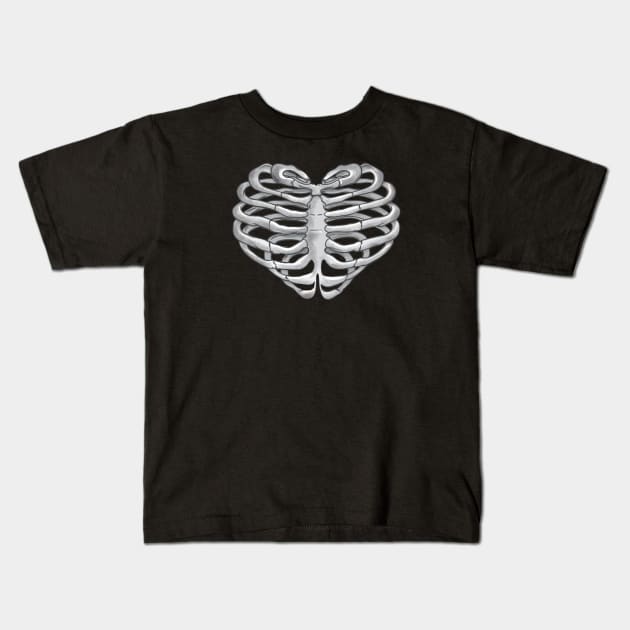 Rib Cage Heart 1 Kids T-Shirt by Collagedream